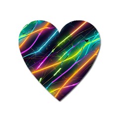 Vibrant Neon Dreams Heart Magnet by essentialimage