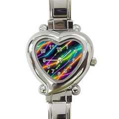 Vibrant Neon Dreams Heart Italian Charm Watch by essentialimage