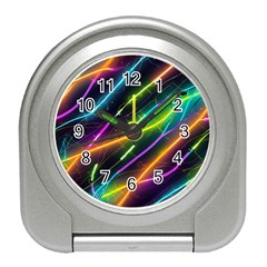 Vibrant Neon Dreams Travel Alarm Clock by essentialimage