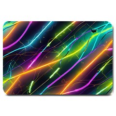 Vibrant Neon Dreams Large Doormat by essentialimage