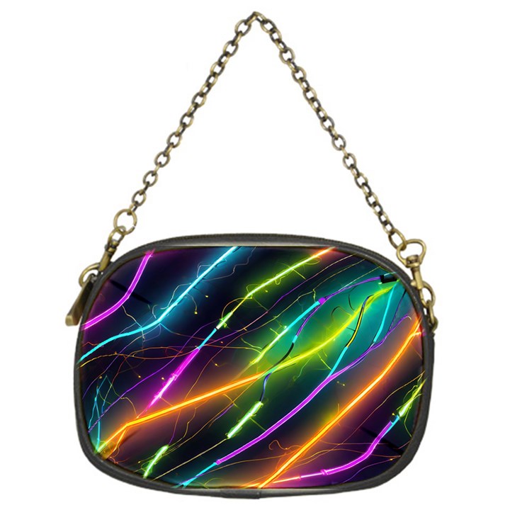 Vibrant Neon Dreams Chain Purse (One Side)