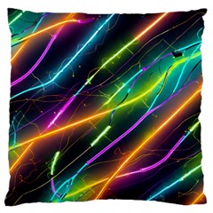 Vibrant Neon Dreams Large Cushion Case (two Sides) by essentialimage