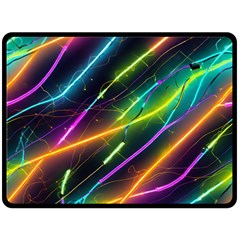 Vibrant Neon Dreams Two Sides Fleece Blanket (large) by essentialimage