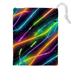 Vibrant Neon Dreams Drawstring Pouch (5xl) by essentialimage