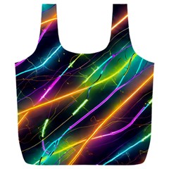 Vibrant Neon Dreams Full Print Recycle Bag (xxl) by essentialimage