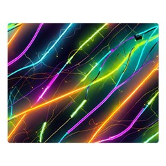 Vibrant Neon Dreams Premium Plush Fleece Blanket (large) by essentialimage