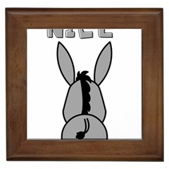 Donkey Ass Funny Nice Cute Floppy Framed Tile by Sarkoni