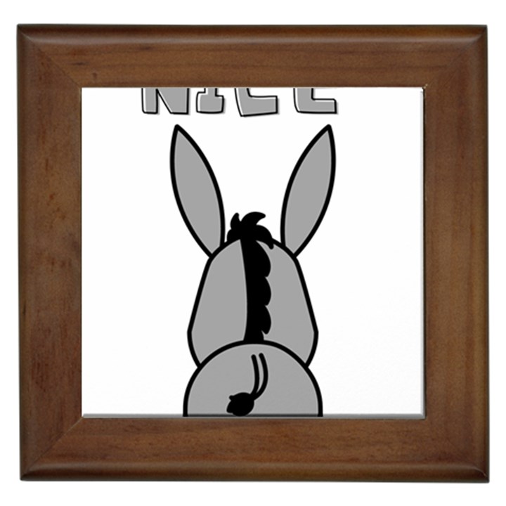 Donkey Ass Funny Nice Cute Floppy Framed Tile