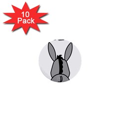 Donkey Ass Funny Nice Cute Floppy 1  Mini Buttons (10 Pack)  by Sarkoni