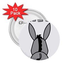 Donkey Ass Funny Nice Cute Floppy 2 25  Buttons (10 Pack)  by Sarkoni