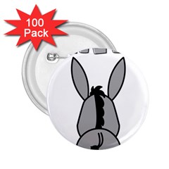 Donkey Ass Funny Nice Cute Floppy 2 25  Buttons (100 Pack)  by Sarkoni