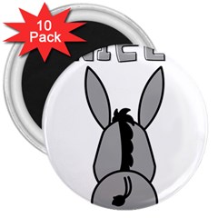 Donkey Ass Funny Nice Cute Floppy 3  Magnets (10 Pack)  by Sarkoni