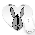 Donkey Ass Funny Nice Cute Floppy Heart Mousepad Front