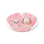 Paw Dog Pet Puppy Canine Cute Sticker Oval (10 pack) Front