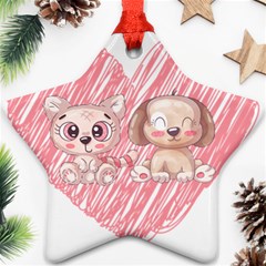 Paw Dog Pet Puppy Canine Cute Star Ornament (two Sides) by Sarkoni