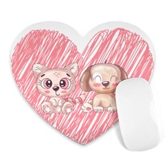 Paw Dog Pet Puppy Canine Cute Heart Mousepad by Sarkoni