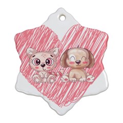 Paw Dog Pet Puppy Canine Cute Ornament (snowflake) by Sarkoni