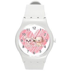 Paw Dog Pet Puppy Canine Cute Round Plastic Sport Watch (m) by Sarkoni