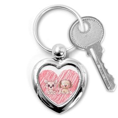 Cat Kitten Feline Pet Animal Cute Key Chain (heart) by Sarkoni