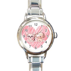 Dog Cat Animal Pet Heart Love Round Italian Charm Watch by Sarkoni