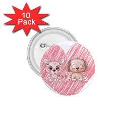 Dog Cat Animal Pet Heart Love 1 75  Buttons (10 Pack) by Sarkoni