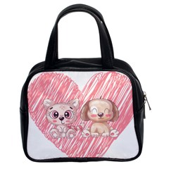 Cat Kitten Feline Pet Animal Cute Classic Handbag (two Sides) by Sarkoni