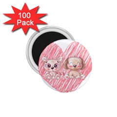 Dog Cat Animal Pet Heart Love 1 75  Magnets (100 Pack)  by Sarkoni