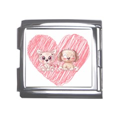 Dog Cat Animal Pet Heart Love Mega Link Italian Charm (18mm) by Sarkoni