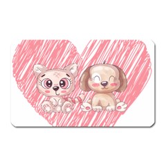 Dog Cat Animal Pet Heart Love Magnet (rectangular) by Sarkoni