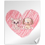 Dog Cat Animal Pet Heart Love Canvas 16  x 20  15.75 x19.29  Canvas - 1