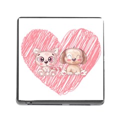 Dog Cat Animal Pet Heart Love Memory Card Reader (square 5 Slot) by Sarkoni