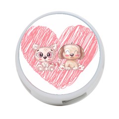 Dog Cat Animal Pet Heart Love 4-port Usb Hub (one Side) by Sarkoni