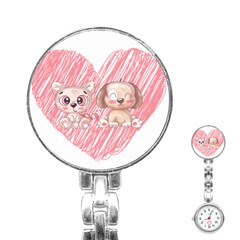 Dog Cat Animal Pet Heart Love Stainless Steel Nurses Watch by Sarkoni