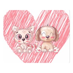 Dog Cat Animal Pet Heart Love Two Sides Premium Plush Fleece Blanket (large) by Sarkoni