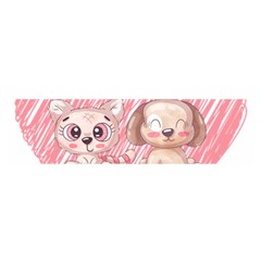 Dog Cat Animal Pet Heart Love Oblong Satin Scarf (16  X 60 ) by Sarkoni