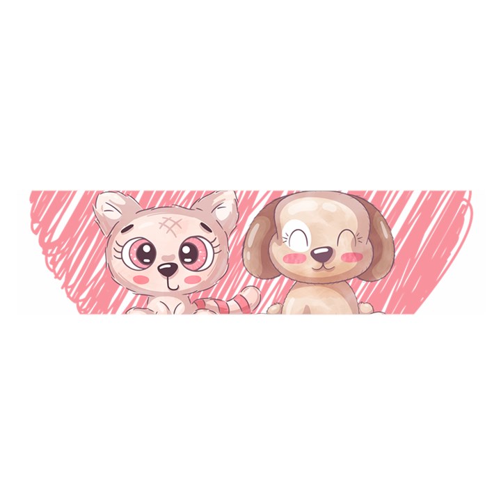 Dog Cat Animal Pet Heart Love Oblong Satin Scarf (16  x 60 )