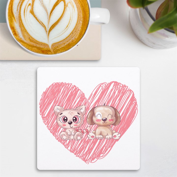 Paw Dog Pet Puppy Canine Cute UV Print Square Tile Coaster 