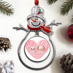 Cat Kitten Feline Pet Animal Cute Metal Snowman Ornament by Sarkoni