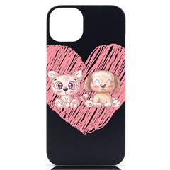 Dog Cat Animal Pet Heart Love Iphone 14 Plus Black Uv Print Case by Sarkoni