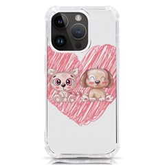 Dog Cat Animal Pet Heart Love Iphone 14 Pro Tpu Uv Print Case by Sarkoni