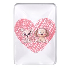 Dog Cat Animal Pet Heart Love Rectangular Glass Fridge Magnet (4 Pack) by Sarkoni