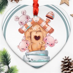 House Pet Animal Cute Heart Ornament (two Sides) by Sarkoni