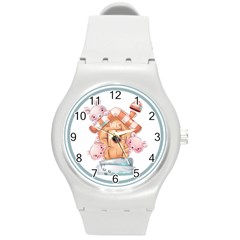 House Pet Animal Cute Round Plastic Sport Watch (m) by Sarkoni