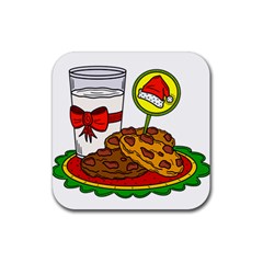 Milk Cookies Christmas Holidays Rubber Coaster (square) by Sarkoni