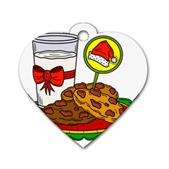 Milk Cookies Christmas Holidays Dog Tag Heart (one Side) by Sarkoni