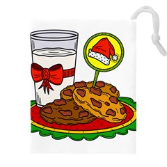 Milk Cookies Christmas Holidays Drawstring Pouch (4xl) by Sarkoni