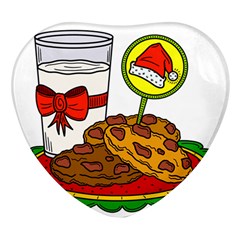 Milk Cookies Christmas Holidays Heart Glass Fridge Magnet (4 Pack) by Sarkoni