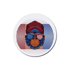 Gorilla Ape Zoo Mammal Usa Rubber Coaster (round) by Sarkoni