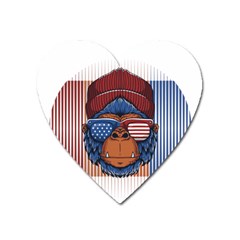 Gorilla Ape Zoo Mammal Usa Heart Magnet by Sarkoni