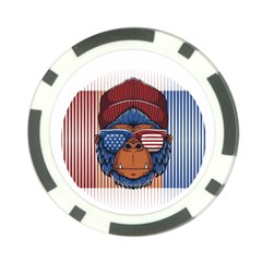 Gorilla Ape Zoo Mammal Usa Poker Chip Card Guard (10 Pack) by Sarkoni